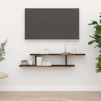 vidaXL vidaXL füstös tölgyszínű szerelt fa fali TV-polc 125 x 18 x 23 cm
