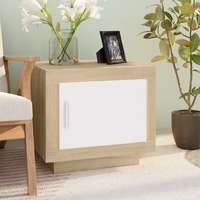 vidaXL vidaXL fehér-sonoma színű szerelt fa dohányzóasztal 51 x 50 x 45 cm