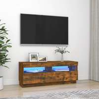 vidaXL vidaXL füstös tölgyszínű TV-szekrény LED-világítással 100 x 35 x 40 cm