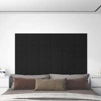 vidaXL vidaXL 12 db fekete szövet fali panel 30 x 15 cm 0,54 m²