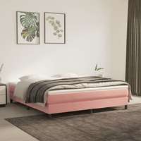 vidaXL vidaXL rózsaszín bársony rugós ágy matraccal 180x200 cm