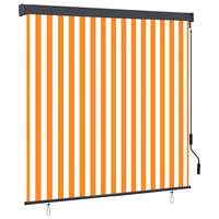 vidaXL vidaXL Kültéri Rolós Árnyék narancssárga és fehér 180 x 250 cm szövet