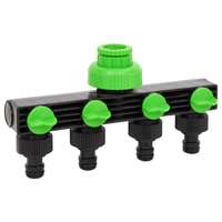 vidaXL vidaXL zöld és fekete ABS és PP 4-irányú csap adapter 19,5 x 6 x 11 cm