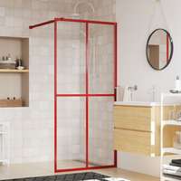 vidaXL vidaXL piros zuhanyfal átlátszó ESG üveggel 100 x 195 cm
