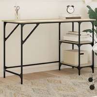 vidaXL vidaXL sonoma tölgy színű fém és szerelt fa íróasztal 120 x 50 x 75 cm
