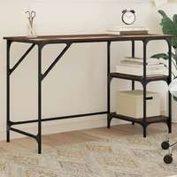 vidaXL vidaXL barna tölgy színű fém és szerelt fa íróasztal 120 x 50 x 75 cm