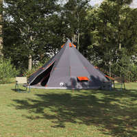 vidaXL vidaXL Családi Tipi sátor tetővel Szürke és narancs 560 x 560 x 300 cm