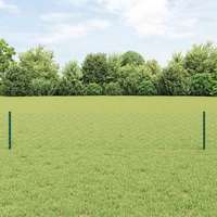 vidaXL vidaXL Kerítés oszlopokkal Zöld 0,4 x 10 m Acél