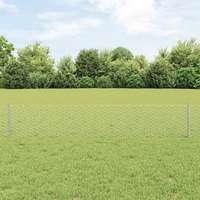 vidaXL vidaXL Kerítés oszlopokkal Ezüst 0,4 x 10 m Acél