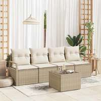 vidaXL vidaXL Kerti Kanapé Szett 5 pcs Beige és krém 55 x 55 x 37 cm