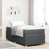 vidaXL vidaXL Ágykeret matraccal matracmal Sötétszürke 80 x 200 cm szövet