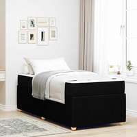 vidaXL vidaXL Ágykeret matraccal matracmal Fekete 80 x 200 cm szövet