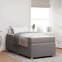 vidaXL vidaXL Ágykeret matraccal matracmal Tópszínű 80 x 200 cm szövet