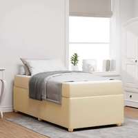 vidaXL vidaXL Ágykeret matraccal matracmal Krém 80 x 200 cm szövet