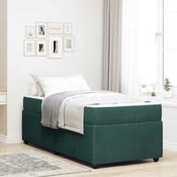 vidaXL vidaXL Ágykeret matraccal matracmal Sötétzöld 80 x 200 cm Bársony