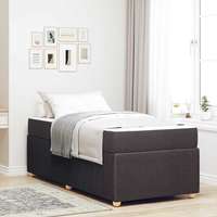vidaXL vidaXL Ágykeret matraccal matracmal sötétbarna 90 x 190 cm szövet