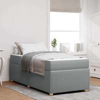 vidaXL vidaXL Ágykeret matraccal matracmal Világosszürke 90 x 200 cm szövet