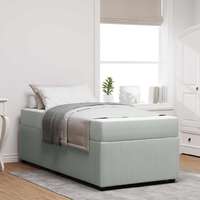 vidaXL vidaXL Ágykeret matraccal matracmal Világosszürke 90 x 200 cm Bársony