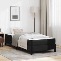 vidaXL vidaXL Ágy matracmal Fekete 90 x 190 cm Műbőr