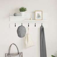 vidaXL vidaXL Fali Kabáthorog polcokkal Fehér 90 x 15 x 36 cm Faanyag