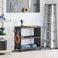 vidaXL vidaXL Eszköz Kocsi Fekete 75 x 35 x 73 cm Hidegen húzott acél