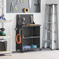 vidaXL vidaXL Eszköz Kocsi Fekete 65 x 35 x 111 cm Hidegen húzott acél