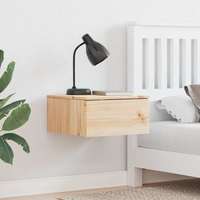 vidaXL vidaXL Éjjeli asztal fiókkal Barna 37 x 35 x 18.5 cm Tömör fenyőfa