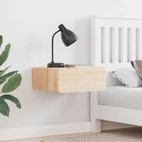 vidaXL vidaXL Éjjeli asztal fiókkal Barna 39 x 34 x 16.5 cm Tömör fenyőfa