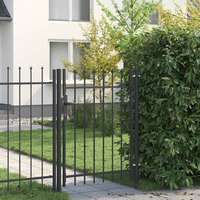 vidaXL vidaXL Kerítés kapu Szürke 100 x 120 cm Porszórt acél