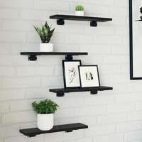 vidaXL vidaXL Polcos könyvespolc 4 pcs Fekete 40 x 10 x 1.5 cm Faanyag