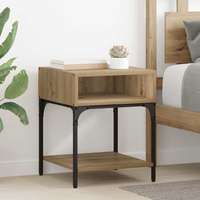 vidaXL vidaXL Éjjeli asztal kézműves tölgy 40 x 40 x 50 cm Faanyag