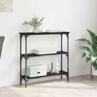 vidaXL vidaXL Konzolasztal Musta tammi 75 x 22.5 x 75 cm Műgyanta fa és Fém