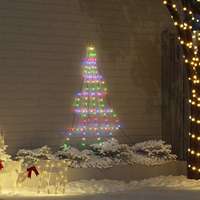 vidaXL vidaXL LED Karácsonyfák talajráccsal 112 LED-del Sokszínű 180 cm Fém