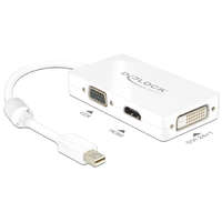 DeLock DeLock mini Displayport 1.1 male > VGA / HDMI / DVI-D (Dual Link) female Passive Adapter White