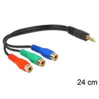 DeLock DeLock Cable 3x RCA female > Stereo plug 3.5mm 4 pin 0,24m Black