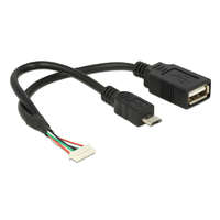 DeLock DeLock Cable USB 2.0 pin header female 1,25mm 8 pin > USB 2.0 Type-A female+ USB 2.0 Type Micro-B male 15cm