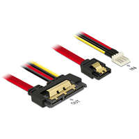 DeLock DeLock Cable SATA 6Gb/s 7pin receptacle+Floppy 4pin power male>SATA 22pin receptacle straight metal 30cm