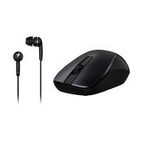 Genius Genius MH-7018 wireless mouse Black + In-ear Headset Black