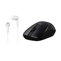Genius Genius MH-7018 wireless mouse Black + In-ear Headset White