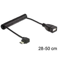 DeLock DeLock USB micro-B male angled > USB 2.0-A female OTG coiled Cable Black
