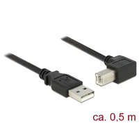 DeLock DeLock USB 2.0 Type-A male > USB 2.0 Type-B male angled 0,5m Black Cable