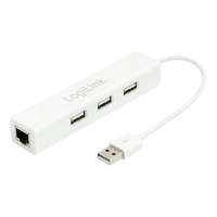 Logilink Logilink UA0174A USB 2.0 to Fast Ethernet Adapter with 3-Port USB Hub White
