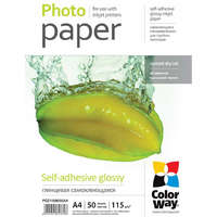 ColorWay ColorWay Fotópapír fényes öntapadó (glossy self-adhesive) 115 - 80g/m2 A4 50 lap