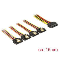 DeLock DeLock SATA 15 pin power plug with latching function > SATA 15 pin power receptacle 4x straight 15cm cable