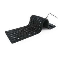 Gembird Gembird KB-109F-B Flexible Keyboard & OTG adapter Black US