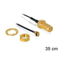  DeLock Antenna Cable SMA jack bulkhead to MHF® I plug 1.37 35cm thread length 10mm