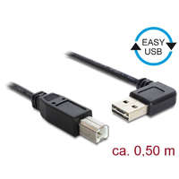  DeLock EASY-USB 2.0 Type-A male angled left / right > USB 2.0 Type-B male 0,5m cable