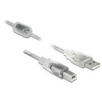 DeLock DeLock USB 2.0 Type-A male > USB 2.0 Type-B male 1m cable Transparent