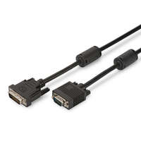  Assmann DVI adapter cable, DVI-I (Dual Link) (24+5) - HD15, 2x ferrit 2m Black
