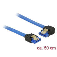 DeLock DeLock SATA 6 Gb/s receptacle straight > SATA receptacle left angled 50cm blue with gold clip cable